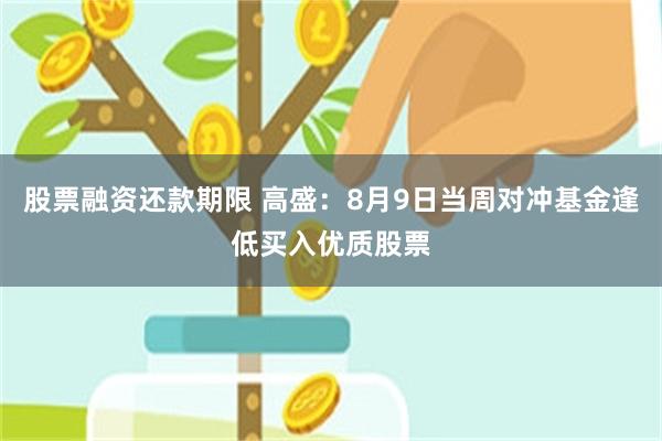 股票融资还款期限 高盛：8月9日当周对冲基金逢低买入优质股票