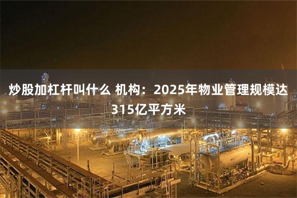 炒股加杠杆叫什么 机构：2025年物业管理规模达315亿平方米