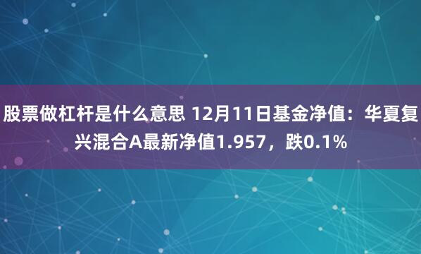 股票做杠杆是什么意思 12月11日基金净值：华夏复兴混合A最新净值1.957，跌0.1%