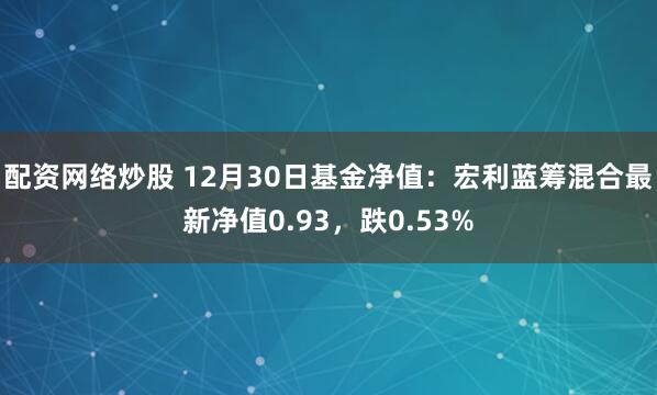 配资网络炒股 12月30日基金净值：宏利蓝筹混合最新净值0.93，跌0.53%