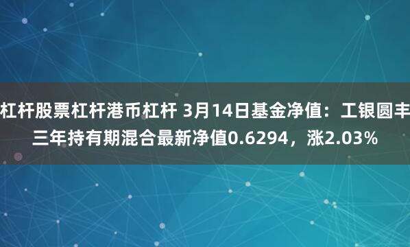 杠杆股票杠杆港币杠杆 3月14日基金净值：工银圆丰三年持有期混合最新净值0.6294，涨2.03%